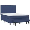 Image de vidaXL Sommier à lattes de lit avec matelas Bleu 140x190 cm Tissu