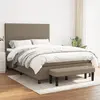 Image de vidaXL Sommier à lattes de lit avec matelas Taupe 140x200 cm Tissu