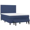 Image de vidaXL Sommier à lattes de lit avec matelas Bleu 140x200 cm Tissu