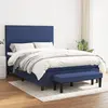 Image de vidaXL Sommier à lattes de lit avec matelas Bleu 140x200 cm Tissu