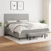 Image de vidaXL Sommier à lattes de lit avec matelas Gris clair 160x200cm Tissu