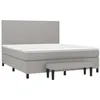 Image de vidaXL Sommier à lattes de lit avec matelas Gris clair 180x200cm Tissu