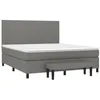 Image de vidaXL Sommier à lattes de lit avec matelas Gris foncé 180x200cm Tissu