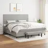 Image de vidaXL Sommier à lattes de lit avec matelas Gris clair 200x200cm Tissu