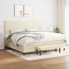 Image de vidaXL Sommier à lattes de lit avec matelas Crème 200x200 cm Tissu