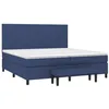 Image de vidaXL Sommier à lattes de lit avec matelas Bleu 200x200 cm Tissu