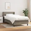 Image de vidaXL Sommier à lattes de lit avec matelas Taupe 90x190 cm Tissu