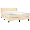 Image de vidaXL Sommier à lattes de lit avec matelas Crème 140x190 cm Tissu