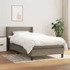 Image de vidaXL Sommier à lattes de lit avec matelas Taupe 90x200 cm Tissu
