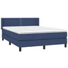 Image de vidaXL Sommier à lattes de lit avec matelas Bleu 140x200 cm Tissu