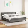 Image de vidaXL Sommier à lattes de lit avec matelas Gris foncé 160x200cm Tissu