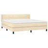 Image de vidaXL Sommier à lattes de lit avec matelas Crème 180x200 cm Tissu