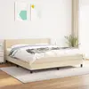 Image de vidaXL Sommier à lattes de lit avec matelas Crème 180x200 cm Tissu