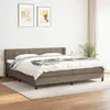 Image de vidaXL Sommier à lattes de lit avec matelas Taupe 200x200 cm Tissu