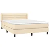 Image de vidaXL Sommier à lattes de lit avec matelas Crème 140x190 cm Tissu