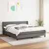 Image de vidaXL Sommier à lattes de lit avec matelas Gris foncé 160x200cm Tissu