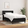 Image de vidaXL Sommier à lattes de lit avec matelas Noir 90x200 cm Tissu