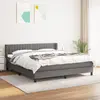 Image de vidaXL Sommier à lattes de lit avec matelas Gris foncé 180x200cm Tissu