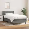 Image de vidaXL Sommier à lattes de lit avec matelas Gris foncé 80x200 cm Tissu