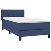 Image de vidaXL Sommier à lattes de lit avec matelas Bleu 80x200 cm Tissu