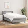 Image de vidaXL Sommier à lattes de lit et matelas Gris clair 90x190 cm Tissu