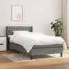 Image de vidaXL Sommier à lattes de lit avec matelas Gris foncé 90x200 cm Tissu