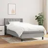Image de vidaXL Sommier à lattes de lit avec matelas Gris clair 90x200 cm Tissu