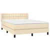 Image de vidaXL Sommier à lattes de lit avec matelas Crème 140x190 cm Tissu