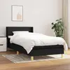 Image de vidaXL Sommier à lattes de lit avec matelas Noir 90x190 cm Tissu