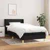 Image de vidaXL Sommier à lattes de lit avec matelas Noir 90x200 cm Tissu