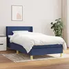 Image de vidaXL Sommier à lattes de lit avec matelas Bleu 100x200 cm Tissu