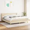 Image de vidaXL Sommier à lattes de lit avec matelas Crème 160x200 cm Tissu