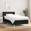 Image de vidaXL Sommier à lattes de lit avec matelas Noir 90x190 cm Tissu