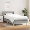 Image de vidaXL Sommier à lattes de lit avec matelas Gris clair 100x200cm Tissu