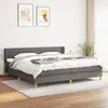 Image de vidaXL Sommier à lattes de lit avec matelas Gris foncé 200x200cm Tissu