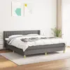 Image de vidaXL Sommier à lattes de lit avec matelas Gris foncé 180x200cm Tissu
