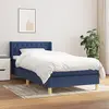 Image de vidaXL Sommier à lattes de lit avec matelas Bleu 90x190 cm Tissu