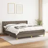 Image de vidaXL Sommier à lattes de lit avec matelas Taupe 160x200 cm Tissu