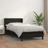 Image de vidaXL Sommier à lattes de lit avec matelas Noir 80x200cm Similicuir