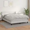 Image de vidaXL Sommier à lattes de lit avec matelas Blanc 140x190cm Similicuir