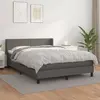 Image de vidaXL Sommier à lattes de lit avec matelas Gris 140x190 cm Similicuir