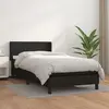 Image de vidaXL Sommier à lattes de lit avec matelas Noir 100x200 cm Similicuir