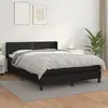Image de vidaXL Sommier à lattes de lit avec matelas Noir 140x200 cm Similicuir