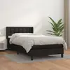 Image de vidaXL Sommier à lattes de lit avec matelas Noir 90x190 cm Similicuir
