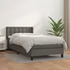 Image de vidaXL Sommier à lattes de lit avec matelas Gris 90x200 cm Similicuir