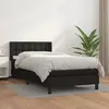 Image de vidaXL Sommier à lattes de lit avec matelas Noir 100x200 cm Similicuir