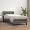 Image de vidaXL Sommier à lattes de lit avec matelas Gris 100x200 cm Similicuir
