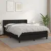 Image de vidaXL Sommier à lattes de lit avec matelas Noir 140x200 cm Similicuir