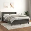 Image de vidaXL Sommier à lattes de lit et matelas Gris foncé 140x190cm Velours