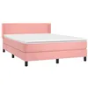 Image de vidaXL Sommier à lattes de lit avec matelas Rose 140x190 cm Velours
